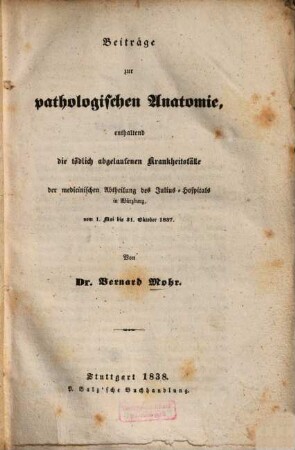 Beiträge zur pathologischen Anatomie