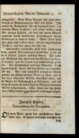 Zweytes Kapitel. Verwandlung der Decoration.