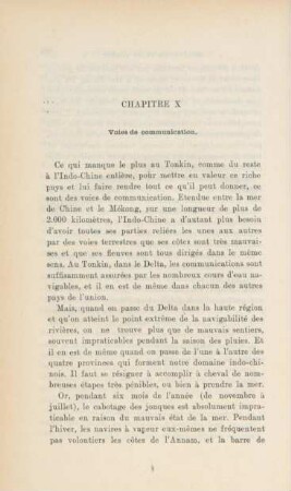 Chapitre X. Voies de communication