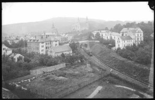 Rochlitz. Blick von der Realschule auf Schloss und Rochlitzer Berg