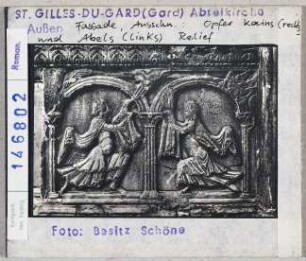 Saint-Gilles-du-Gard: Abteikirche, Westfassade, Opfer Kains und Abels