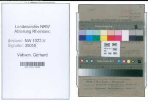 Entnazifizierung Gerhard Vahsen , geb. 05.07.1914 (Lehrer)