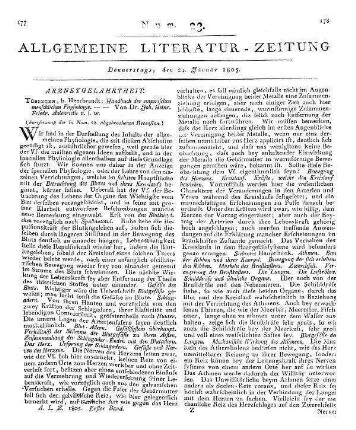 Autenrieth, J. H. F. von: Handbuch der empirischen menschlichen Physiologie (Fortsetzung der in Num. 22. abgebrochenen Recension)