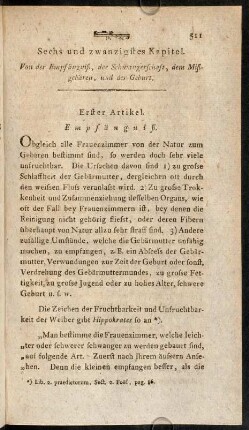 511-519, Erster Artikel. Empfängnis.