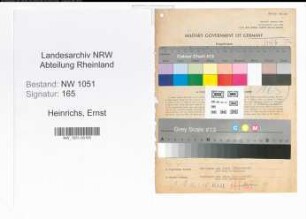 Entnazifizierung Ernst Heinrichs , geb. 12.11.1891 (Schmied)