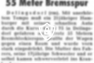 55 Meter Bremsspur