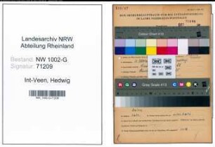 Entnazifizierung Hedwig Int-Veen, geb. 30.10.1907 (Manglerin)