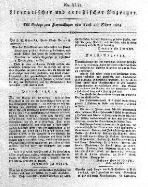 Literarischer und artistischer Anzeiger, No. XLVI.