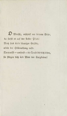 O Mensch, erschrick vor deinem Bilde
