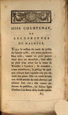Miss Courtenay, Ou Les Épreuves Du Malheur : Traduction Libre De L'Anglois, 1