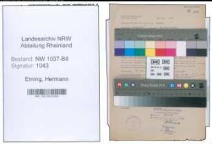 Entnazifizierung Hermann Erning , geb. 10.11.1882 (Geschaeftsleiter)