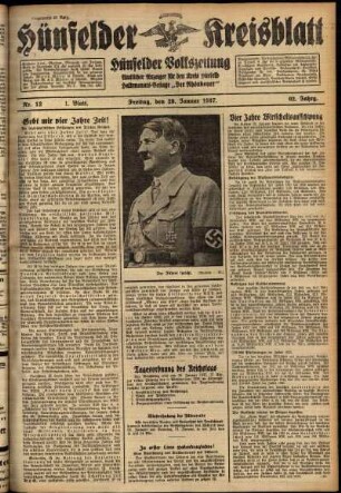 Erste Ausgabe vom Freitag, den 29. Januar 1937.