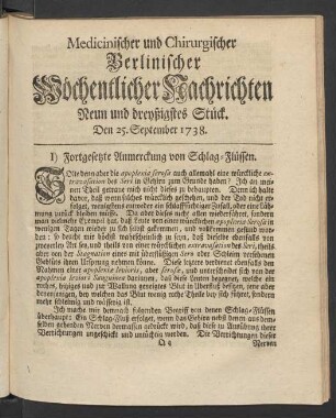 Neun und dreyssigstes Stück