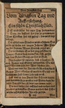 Vom Jüngsten Tag und Aufferstehung.