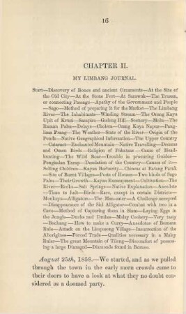 Chapter II. My Limbang journal