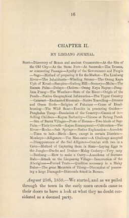 Chapter II. My Limbang journal