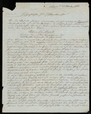 Brief von Friedrich Grützmacher, der Ältere an Louis Spohr