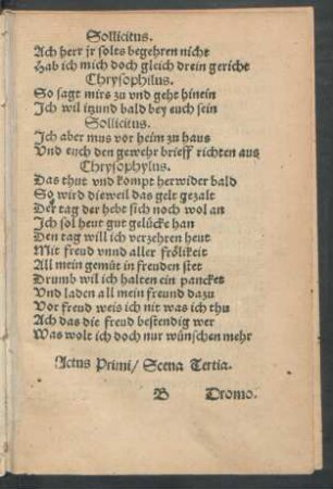 Actus Primi / Scena Tertia.