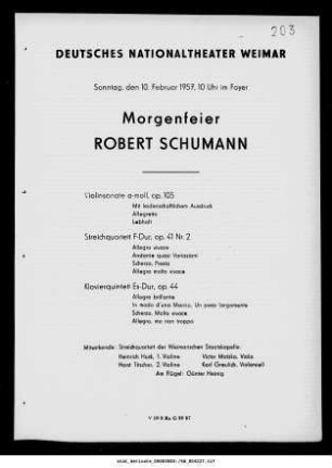 Morgenfeier Robert Schumann