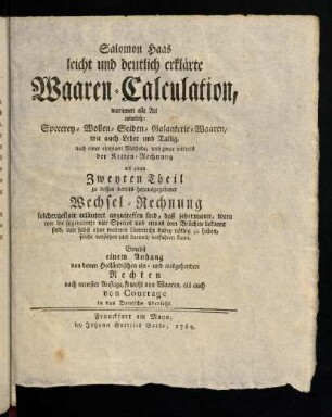 1-490, Salomon Haas Waaren-Calculation