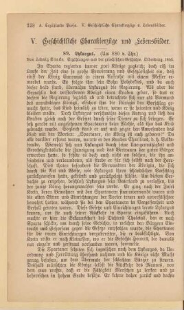 V. Geschichtliche Charakterzüge und Lebensbilder