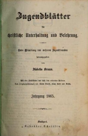 Jugendblätter. 1865