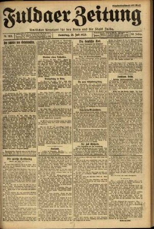 Ausgabe vom Samstag, den 21. Juli 1923.
