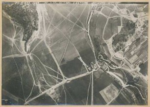 Foto des Geländes um die Beauregard Ferme südlich von Muscourt (Luftbild)