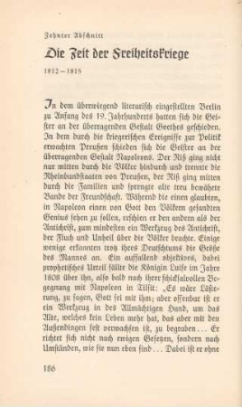 Zehnter Abschnitt. Die Zeit der Freiheitskriege 1812-1815