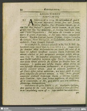 Assertiones Tabulae III. [Tabulae III. Familiae Augustae Lucemburgensis]
