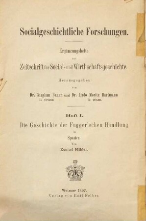 Die Geschichte der Fugger'schen Handlung in Spanien