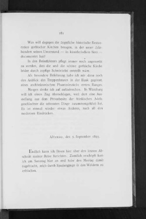 Altenau, den 5. September 1893.