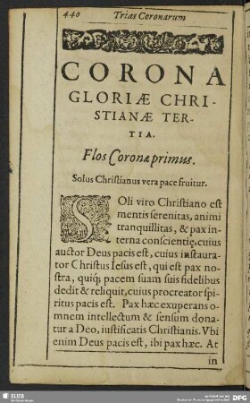 Corona Gloriae Christianae Tertia