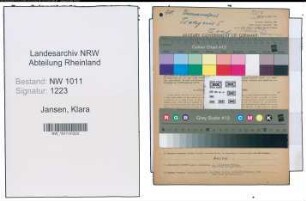 Entnazifizierung Klara Jansen , geb. 07.02.1921 (Hausangestellte)