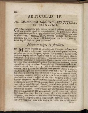 Articulus IV. De Montium Origine, Structura, Et Altitudine.