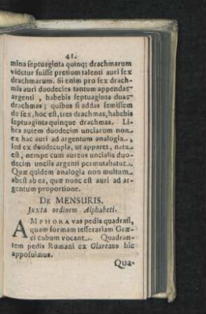 De Mensuris.