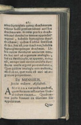 De Mensuris.