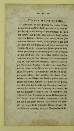 I. Albanien und die Albanier
