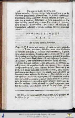 Caput I. De natura mentis humanae.