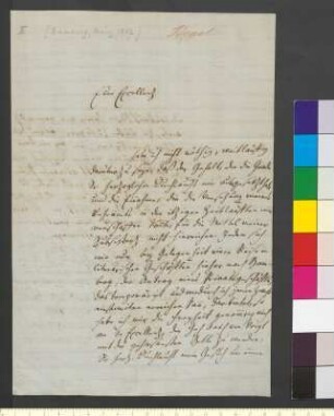 Brief von Hegel, Georg Wilhelm Friedrich an Goethe, Johann Wolfgang von