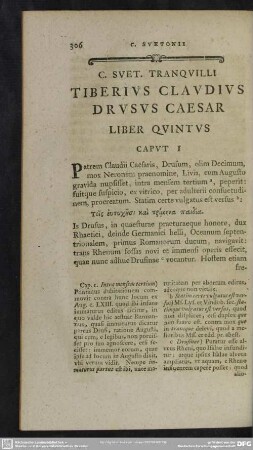 C. Suet. Tranquilli Tiberius Claudius Drusus Caesar Liber Quintus