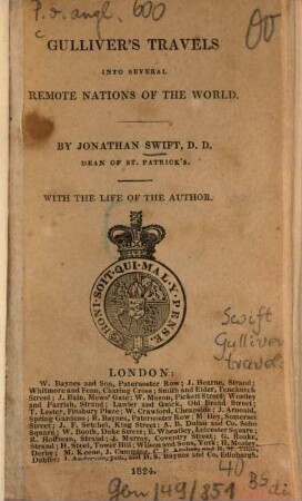 Gulliver's travels into several remote nations of the world