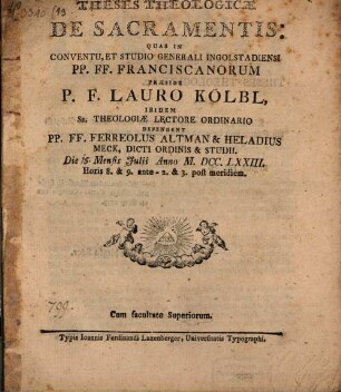 Theses theologicae De sacramentis