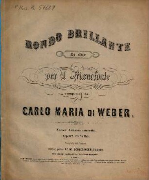 Rondo brillante Es-Dur per il pianoforte : op. 62