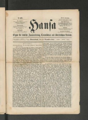 No. 177. Sonnabend, den 12. November 1853.