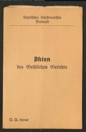 Dorothee Louise Friederike Hausmann von Nr. 48 in Sonneborn gegen den Grenzaufseher Johann Heinrich Friedrich Christoph Brecker zu Bösingfeld, wegen einer Eheklage