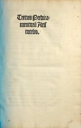 Textus Predicamentorum Ariostotelis