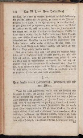 §. 10. Vom finalen reinen Bücherschluß, Inventario und reinen Bilanz.