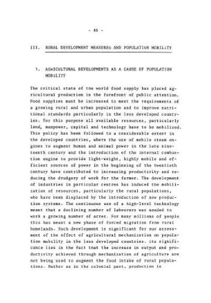 III. Rural development measures and population mobility