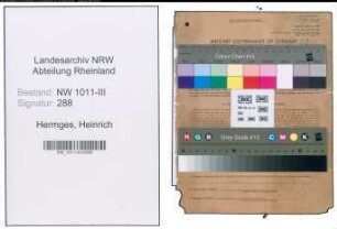 Entnazifizierung Heinrich Hermges , geb. 01.07.1898 (Arbeiter)